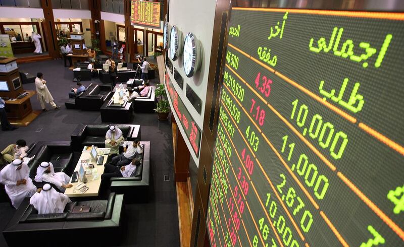 The Dubai Financial Market in Dubai is up 25.2 per cent in the first two months of 2014. Pawan Singh / The National