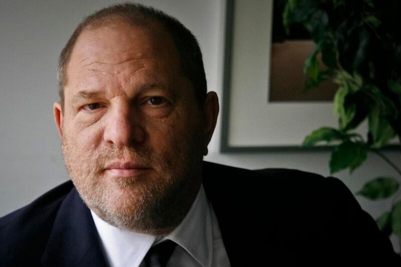 FILE - In this Nov. 23, 2011 file photo, film producer Harvey Weinstein poses for a photo in New York. The Weinstein Co.â€™s board of directors says the company, co-founded in 2005 by Harvey Weinstein, is expected to file for bankruptcy protection after last-ditch talks to sell its assets collapsed. Los Angeles Times reports that the board said Sunday night, Feb. 25, 2018, that it has no choice but to pursue bankruptcy process. (AP Photo/John Carucci, File)