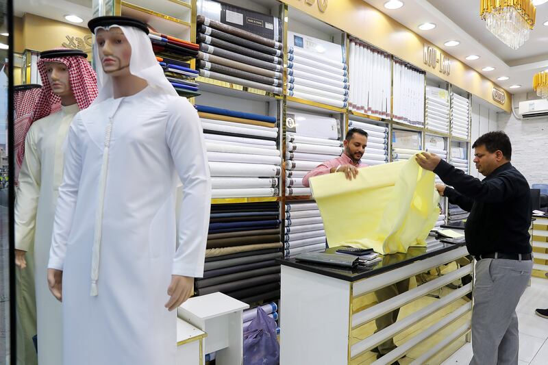 People buying clothes for Eid celebrations at one of the shops in Bur Dubai
