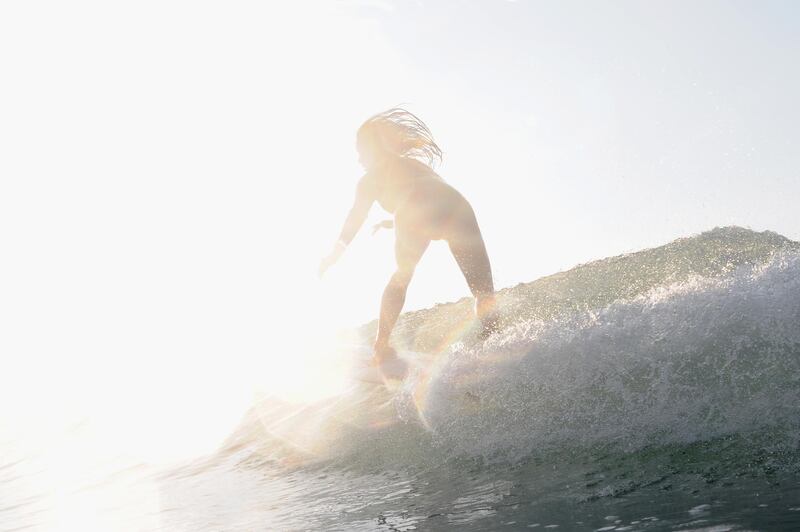 Minori Kawai of Japan free surfs in Tahara, Aichi, Japan. Matt Roberts / Getty Images