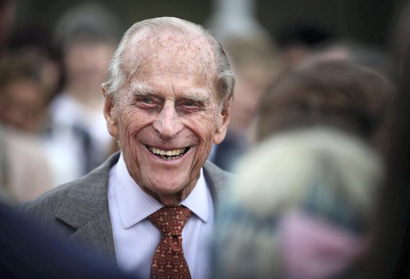 EDINBURGH, SCOTLAND - JULY 06: The Duke of Edinburgh attends the Presentation Reception for The Duke of Edinburgh Gold Award holders in the gardens at the Palace of Holyroodhouse on July 6, 2017 in Edinburgh, Scotland. (Photo by Jane Barlow - WPA Pool/Getty Images)