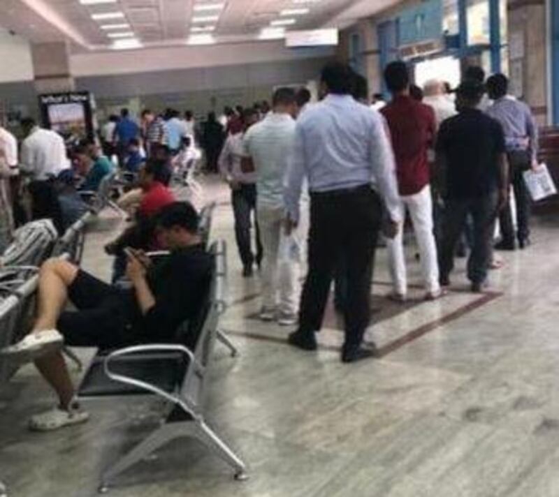 Sheikh Mohammed said he was sent this image of huge queues at an Emirates Post branch. Courtesy: Sheikh Mohammed's Twitter account