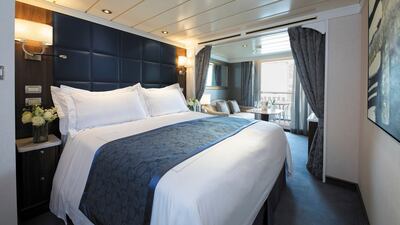 The deluxe veranda suite on the Seven Seas Mariner