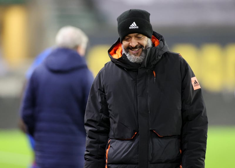 Wolves manager Nuno Espirito Santo before the match. Reuters
