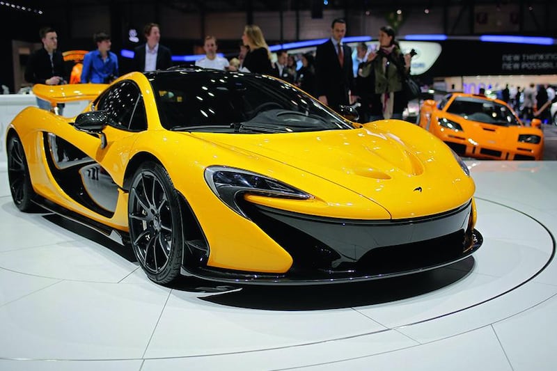 The new McLaren P1 supercar, the first of which has been bought by an owner in Dubai. AP Photo/Laurent Cipriani