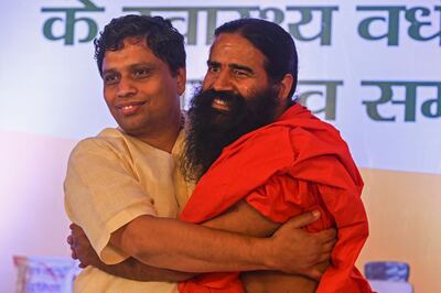 Ramdev and Acharya Balakrishna have appeared before the Indian Supreme Court. AFP