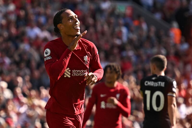 Virgil van Dijk - 7. The Dutchman was unruffled by the physical threat of Moore. He was the essence of calm and powered home his team’s fifth goal from a corner. AFP