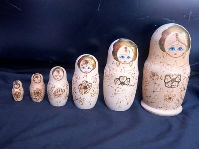 Balquees's set of Matroyoshka dolls, which she picked up in 1999 and has kept hold of ever since. Courtesy Balquees Basalom