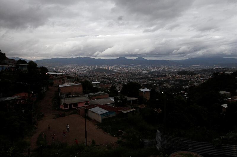 A general view shows storm clouds as Hurricane Iota approaches, in Tegucigalpa, Honduras. Reuters