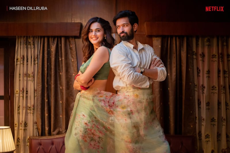 Taapsee Pannu and Vikrant Massey in 'Haseen Dillruba'. Courtesy Netflix