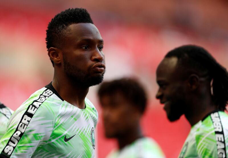 Soccer Football - International Friendly - England vs Nigeria - Wembley Stadium, London, Britain - June 2, 2018   Nigeria's John Obi Mikel during the warm up before the match    Action Images via Reuters/John Sibley