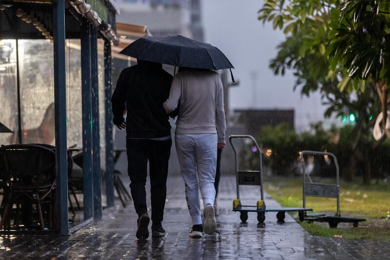 It issued its most severe red alert – urging people to be extremely vigilant over hazardous weather – for some areas of Abu Dhabi. Antonie Robertson/The National