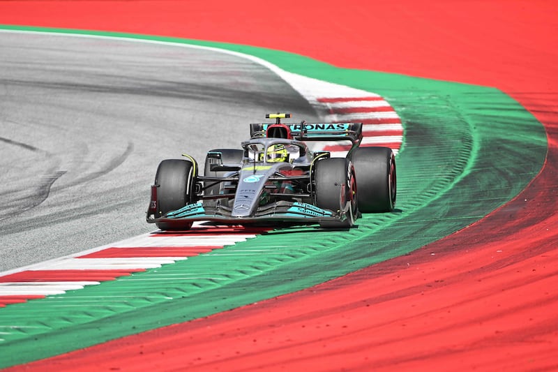 Mercedes' British driver Lewis Hamilton on his way to third place at the Red Bull Ring. AFP
