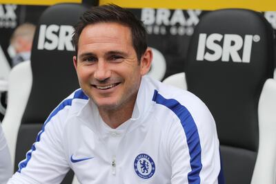 MOENCHENGLADBACH, GERMANY - AUGUST 03: Head coach Frank Lampard of Chelsea looks on prior to the pre-season friendly match between Borussia Moenchengladbach and FC Chelsea at Borussia-Park on August 03, 2019 in Moenchengladbach, Germany. The match between  (Photo by Christof Koepsel/Bongarts/Getty Images)