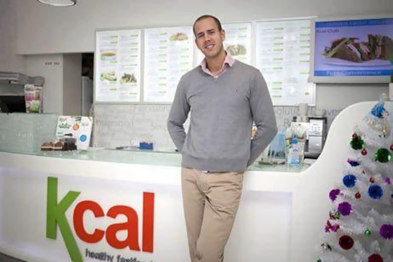 Mark Carroll opened the first Kcal Healthy Fast Food in Jumeirah Lakes Towers in 2010. Razan Alzayani / The National