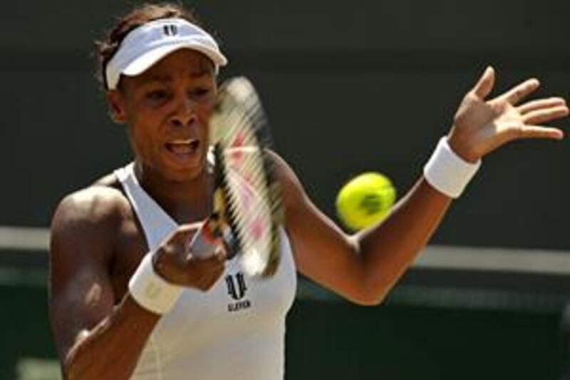 Venus Williams, still on course for a third successive Wimbledon title.