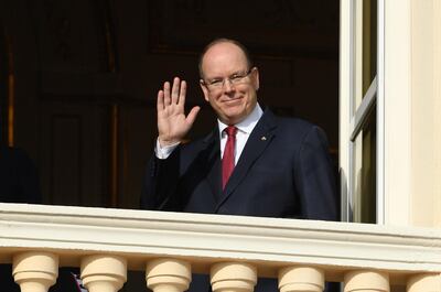 FILE: 19 MARCH, 2020: Prince Albert of Monaco has tested positive for coronavirus (COVID-19) on March 19, 2020 in Monte Carlo, Monaco. MONACO, MONACO - JANUARY 27: Prince Albert II of Monaco greets the crowd from the palace balcony during the Sainte Devote Ceremony. Sainte devote is the patron saint of The Principality Of Monaco and France's Mediterranean Corsica island. on January 27, 2020 in Monaco, Monaco. (Photo by Pascal Le Segretain/Getty Images)