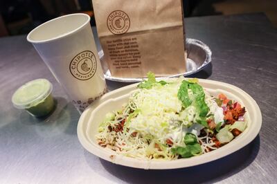 Chipotle serves a selection of Mexican dishes, including burritos, burrito bowls and tacos. Reuters 