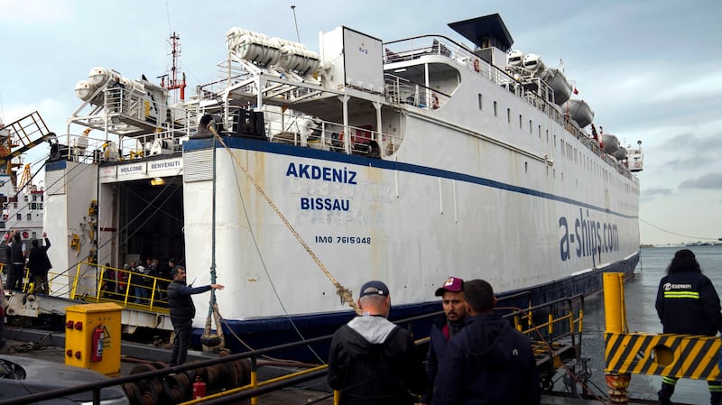 The Akdeniz, a passenger ship that is part of the Freedom Flotilla. Israel has demanded that Guinea Bissau withdraw its flag from the vessel, organisers say. AP
