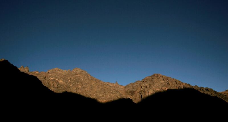 FILE PHOTO: The sun illuminates the Toubkal region near Imlil October 31, 2009. Toubkal peak, the highest point in North Africa at 4,167m (13,671 feet), is visited by thousands of mountaineers throughout the year. Picture taken October 31, 2009. REUTERS/Rafael Marchante/File Photo