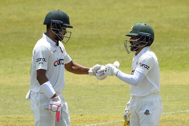 Najmul Shanto and Mominul Haque put on a record-stand of 242 as Bangladesh reached 474-4 on Day 2 of the first Test on Thursday, April 22. AFP