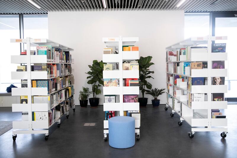 DUBAI, UNITED ARAB EMIRATES - NOVEMBER 7, 2018. 

Jameel Arts Center's library.

The Jameel Arts Center is set to open on November 11, Located at the Jaddaf Waterfront,  the multidisciplinary space is dedicated to exhibiting contemporary art and engaging communities through learning, research and commissions. It houses several gallery spaces, an open access library and research centre, project and commissions spaces, a writer���s studio, indoor and outdoor event spaces, a roof terrace for film screenings and other events, a bookstore dedicated to arts and culture related publications, a caf�� and a full-service restaurant.

The centre is one of the first independent not-for-profit contemporary arts institutions in the city. It is founded and supported by Art Jameel, an independent organisation that fosters contemporary art practice, cultural heritage protection, and creative entrepreneurship across the Middle East, North Africa and beyond.

(Photo by Reem Mohammed/The National)

Reporter: MELISSA GRONLUND
Section:  AC WK