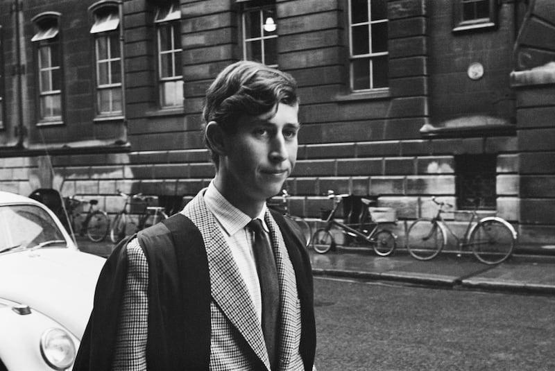 Prince Charles at the University of Cambridge in 1967, where he was beginning his term at Trinity College 