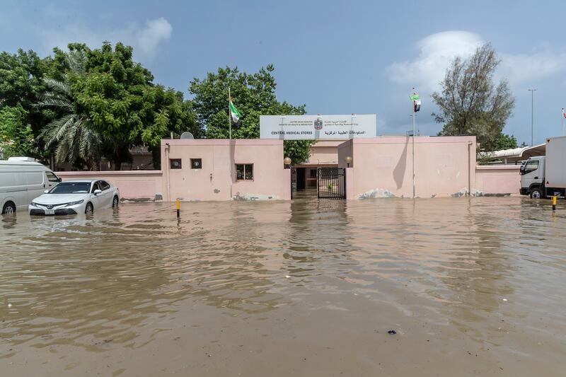 Roads and residential areas in Fujairah were flooded, displacing many from their homes. Antonie Robertson / The National
