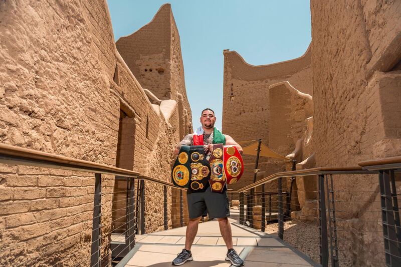 Andy Ruiz Jr during a photo shoot for "Clash of the Dunes". Credit General Sports Authority