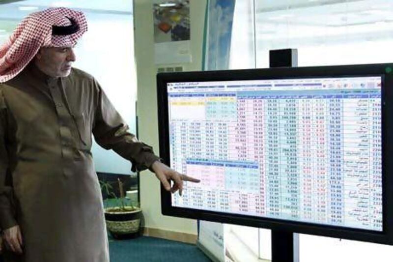 Saudi Arabia's Tadawul, the Arab world's largest stock index, slipped 5 per cent yesterda. Ahmed Yosri for The National