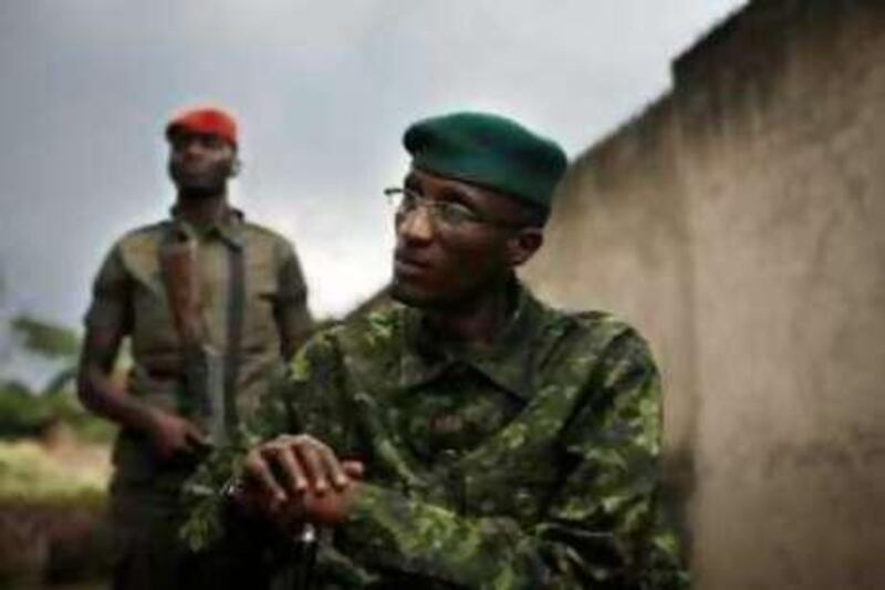 BUNAGANA, DEMOCRATIC REPUBLIC OF CONGO - December 18, 2008: Laurent Nkunda leader of the rebel group, National Congress for the Defence of the People (CNDP) speaks about the current situation in Eastern Congo and peace talks between CNDP and the Congolese Government. ( Ryan Carter / The National ) *** Local Caption ***  RC018-CNDP.jpg