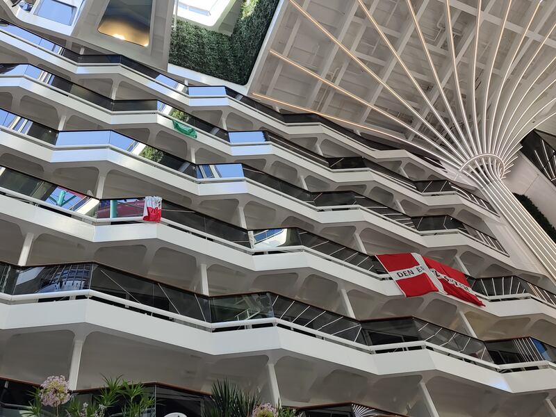 Flags of Denmark, Wales, Iran and Croatia were among the multitude of team colours fans hung outside their rooms