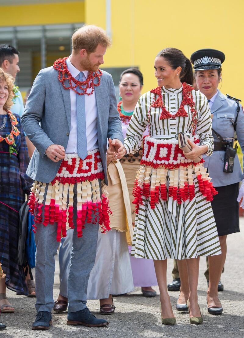 She then added a traditional Tongan touch, as did Harry