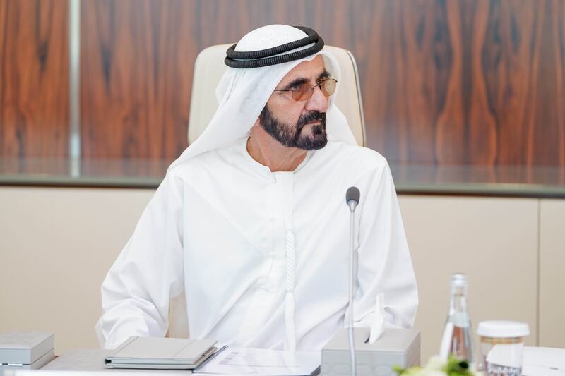 Sheikh Mohammed bin Rashid, Vice President and Ruler of Dubai, congratulated a top-performing UAE school pupil. Photo: Wam
