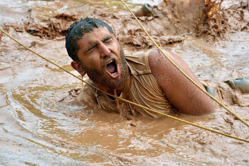 A participant takes part in the annual of Hannibal race Lebanon 2019 in Zen village, district of Batroun north Beirut, Lebanon. More than eight hundred Lebanese and foreign Participants took part in an eight km obstacle race. Courses are uniquely designed to test mental and emotional fitness. EPA