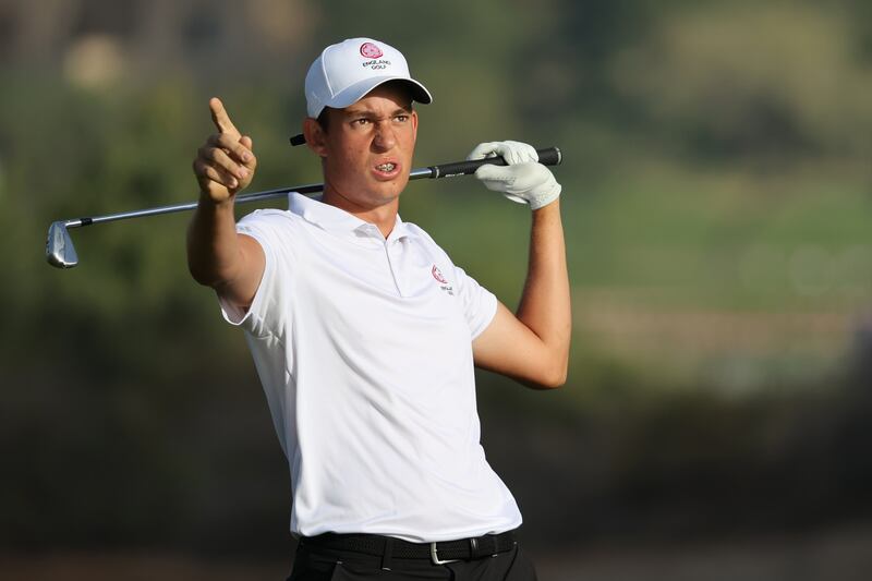 Amateur Josh Hill during the Slync.io Dubai Desert Classic at Emirates Golf Club. Getty