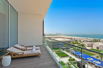 A Kohinoor Suite at Oberoi Al Zorah resort, with its own balcony. Courtesy Oberoi Al Zorah 