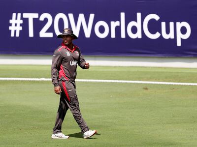 Dubai, United Arab Emirates - October 14, 2019: The UAE's Darius D'Silva during the ICC Mens T20 World cup qualifier warm up game between the UAE and Scotland. Monday the 14th of October 2019. International Cricket Stadium, Dubai. Chris Whiteoak / The National