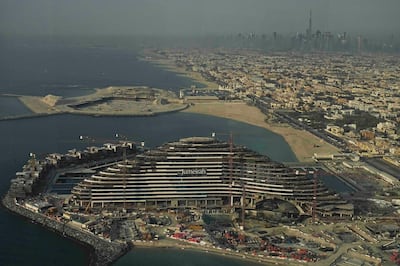 The under-construction Jumeirah Marsa al-Arab hotel.  AP 