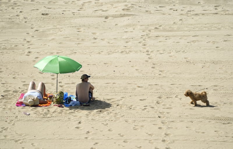 Bournemouth beach in Dorset. Temperatures of up to 34C - very high for the UK - are expected in London and potentially some parts of East Anglia. PA