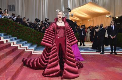 US model Gigi Hadid arrives for the 2022 Met Gala at the Metropolitan Museum of Art on May 2, 2022, in New York. Photo  AFP