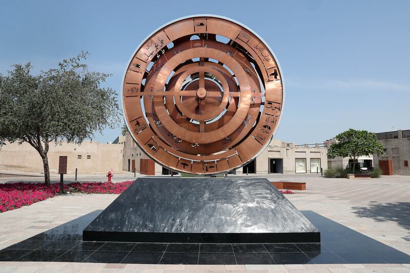 The museum features a sculpture by Emirati artist Mattar bin Lahej. Pawan Singh / The National