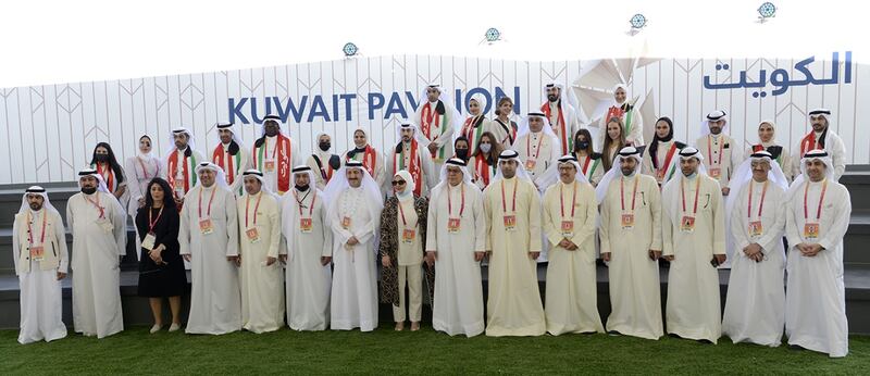 The Kuwaiti Information Minister inspects the Kuwait pavilion at Expo 2020 Dubai.