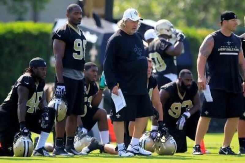 The New Orleans Saints defensive coordinator Rob Ryan, centre, is well regarded within the NFL for his tactical nous. Sean Gardner / Reuters