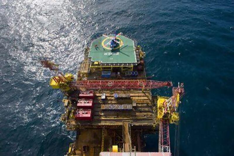 photography of Taqa's Cormorant Alpha, Eider, Cormorant North and Tern platforms in the North Sea in July 2011. PAUL BOCK / Taqa