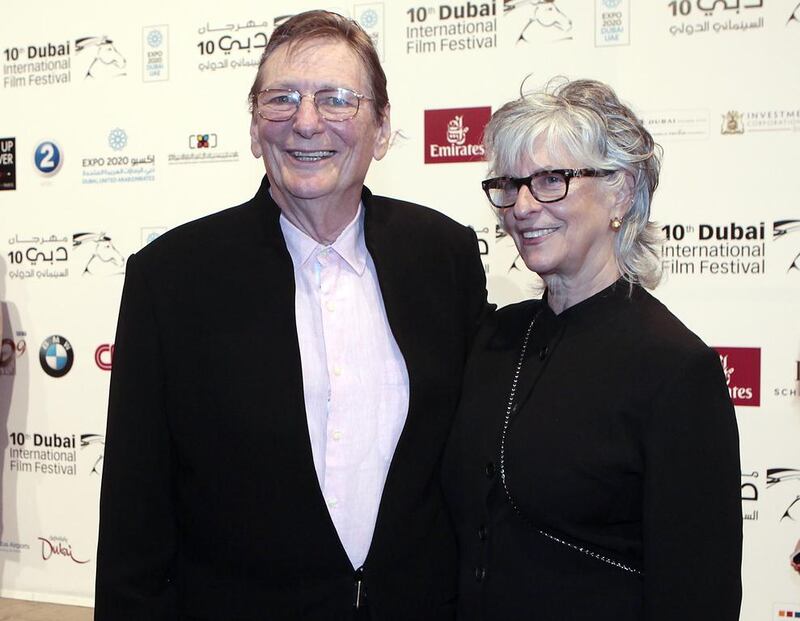 Australian director Fred Schepisi on the red carpet with his wife for the premiere of his film Words and Pictures. Jeffrey E Biteng / The National  