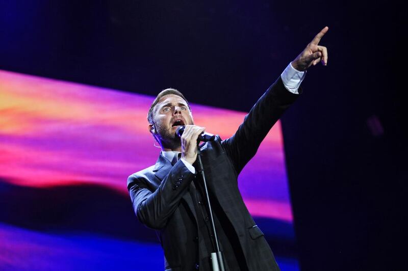 Gary Barlow performed at the Dubai Media City Amphitheatre on October 17. Photos by Sarah Dea/The National

