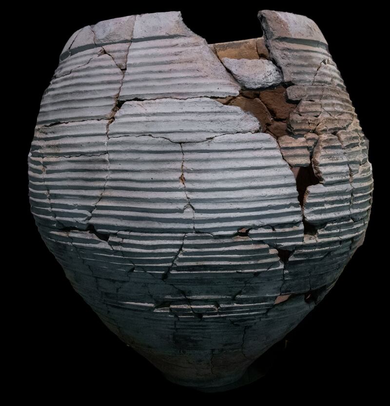 The largest Iron Age ceramic jar found in the UAE sheds light on a bustling trade scene during the first millennia BCE. Photo: Sharjah Museums Authority