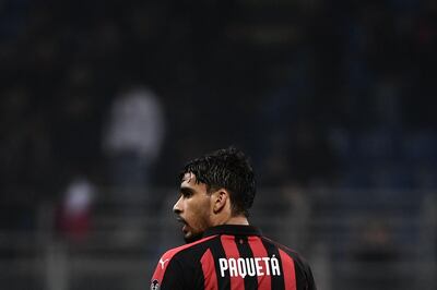 AC Milan's Brazilian midfielder Lucas Paqueta looks on during the Italian Serie A football match AC Milan vs Cagliari on February 10, 2019 at the San Siro stadium in Milan. / AFP / Marco BERTORELLO
