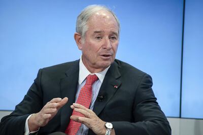 Stephen Schwarzman, billionaire and co-founder, chairman and chief executive officer of Blackstone Group LP, speaks during a panel session on the opening day of the World Economic Forum (WEF) in Davos, Switzerland, on Tuesday, Jan. 23, 2018. World leaders, influential executives, bankers and policy makers attend the 48th annual meeting of the World Economic Forum in Davos from Jan. 23 - 26. Photographer: Jason Alden/Bloomberg